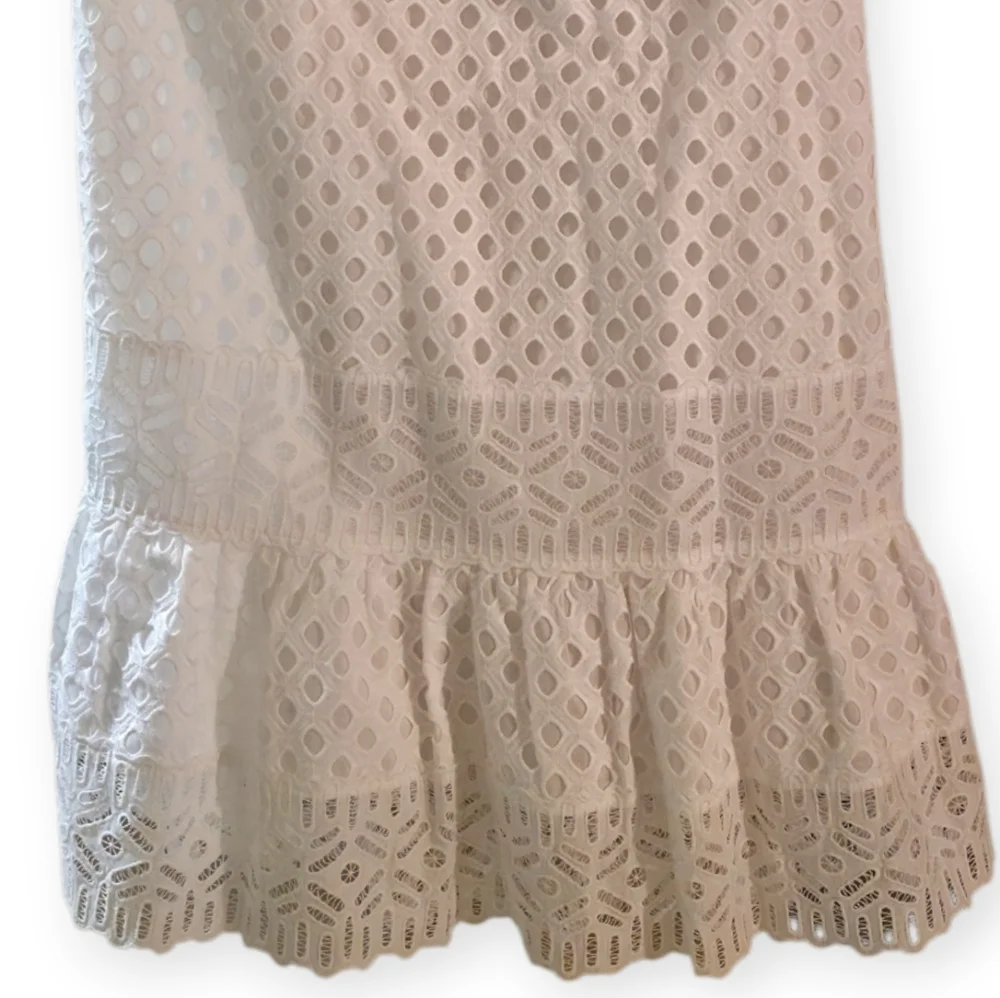 Tory Burch White Zoe Eyelet One Shoulder Feminine Spring Dress